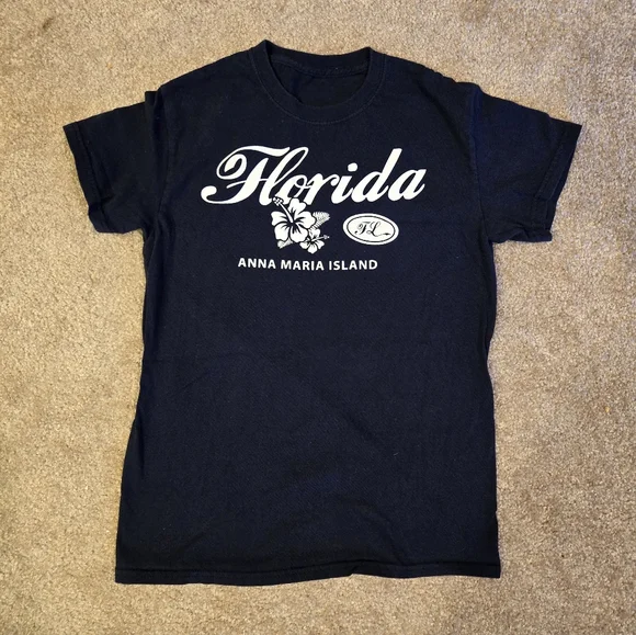 UNISEX Florida Anna Maria Island Navy Blue T-Shirt - Picture 1 of 9